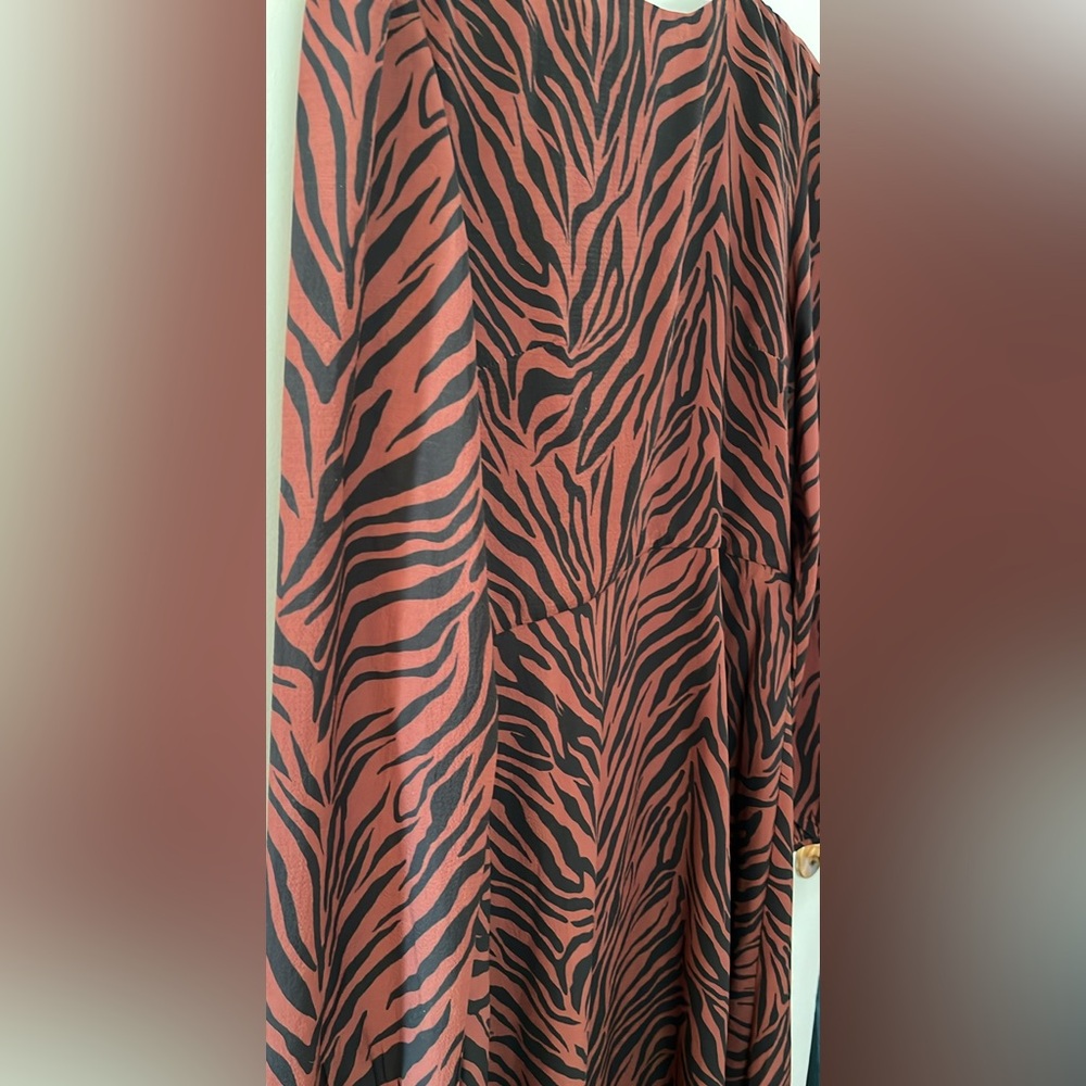 NEW with tags Apricot tiger print chiffon dress with long sleeves - Picture 2 of 5